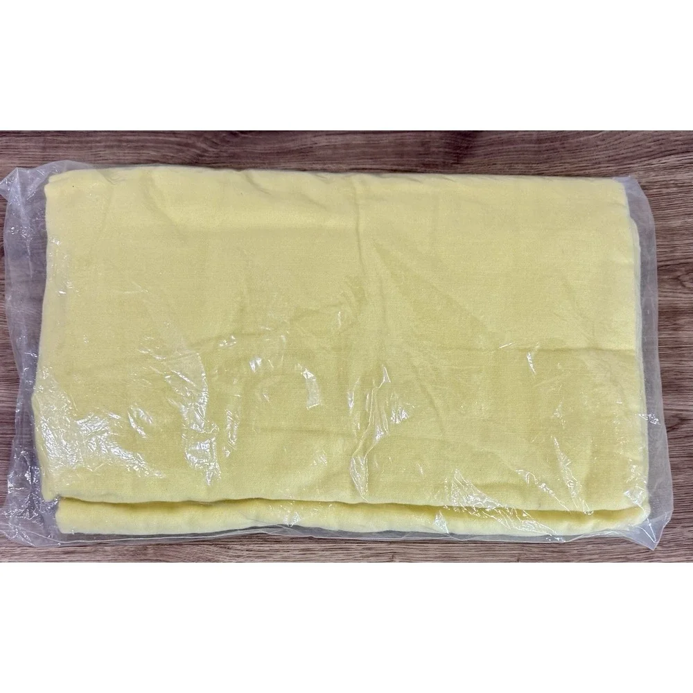 NOS Vintage Sears Slumber Shop Full Sheet Blanket 80x90 Lemon Yellow Sealed 70s